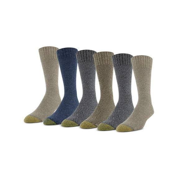 Gold Toe Mens Hudson 6 Pack Comfort Crew Socks