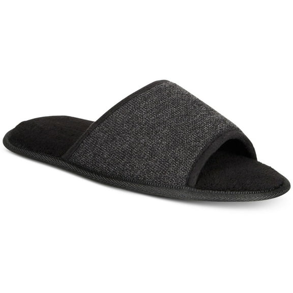 Gold Toe Mens Memory Foam Open-toe Comfort Slippers, Black, M