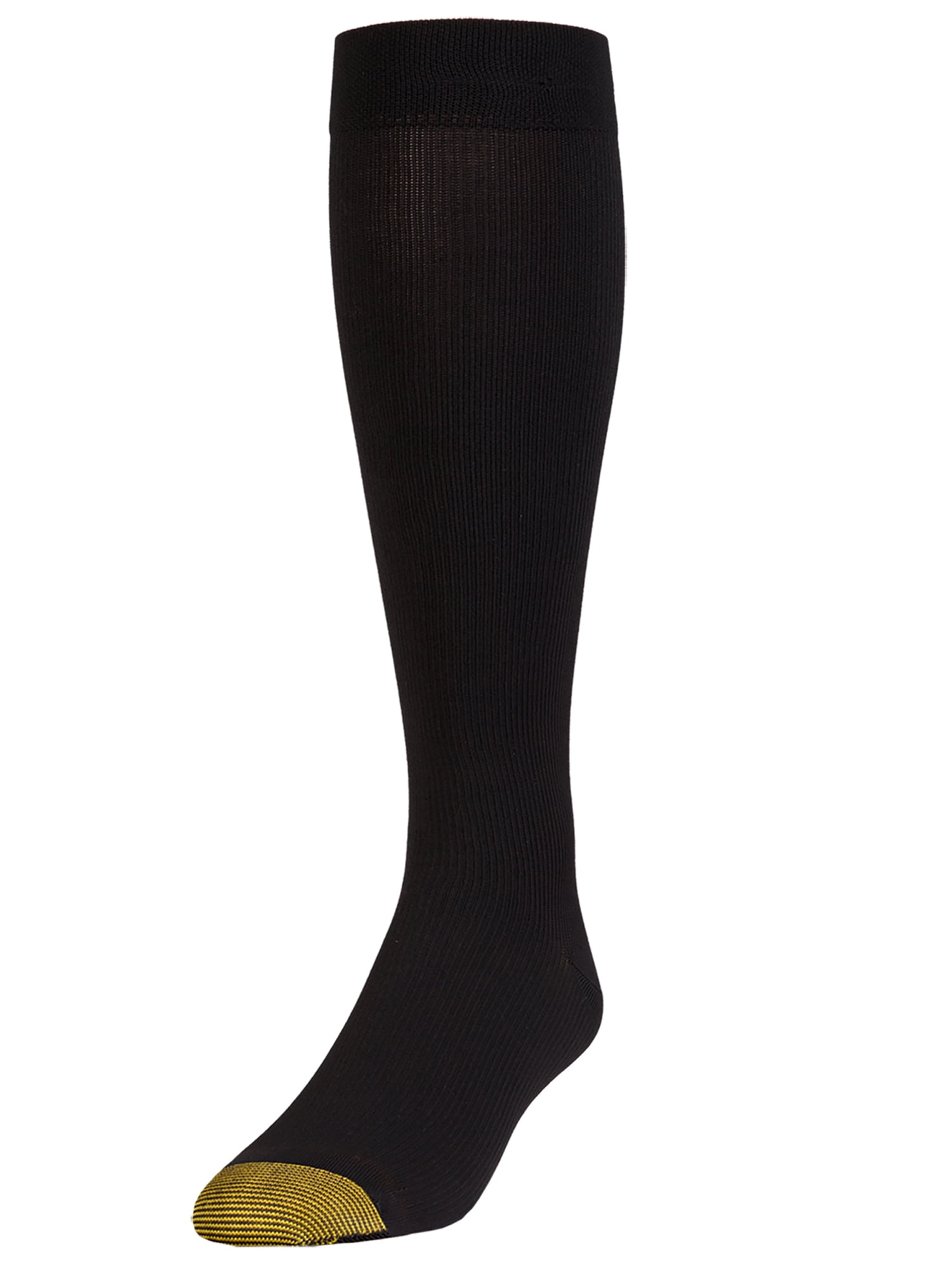 Men's Gold Toe 210H Mild Compression Over The Calf Rib Sock (Black 10