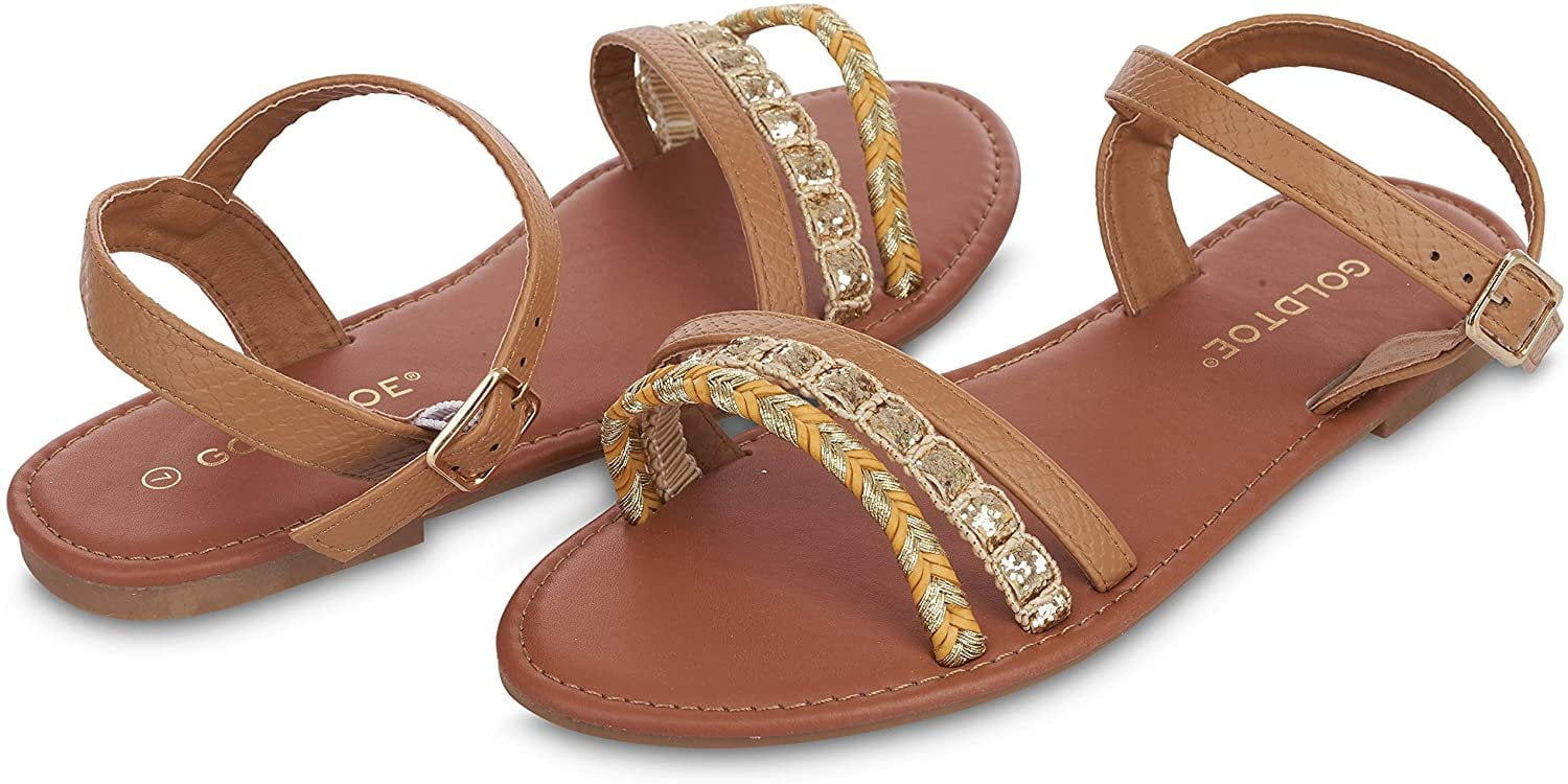 Sandals Céline - Golden logo open toe sandals in brown - 336483190C04LU