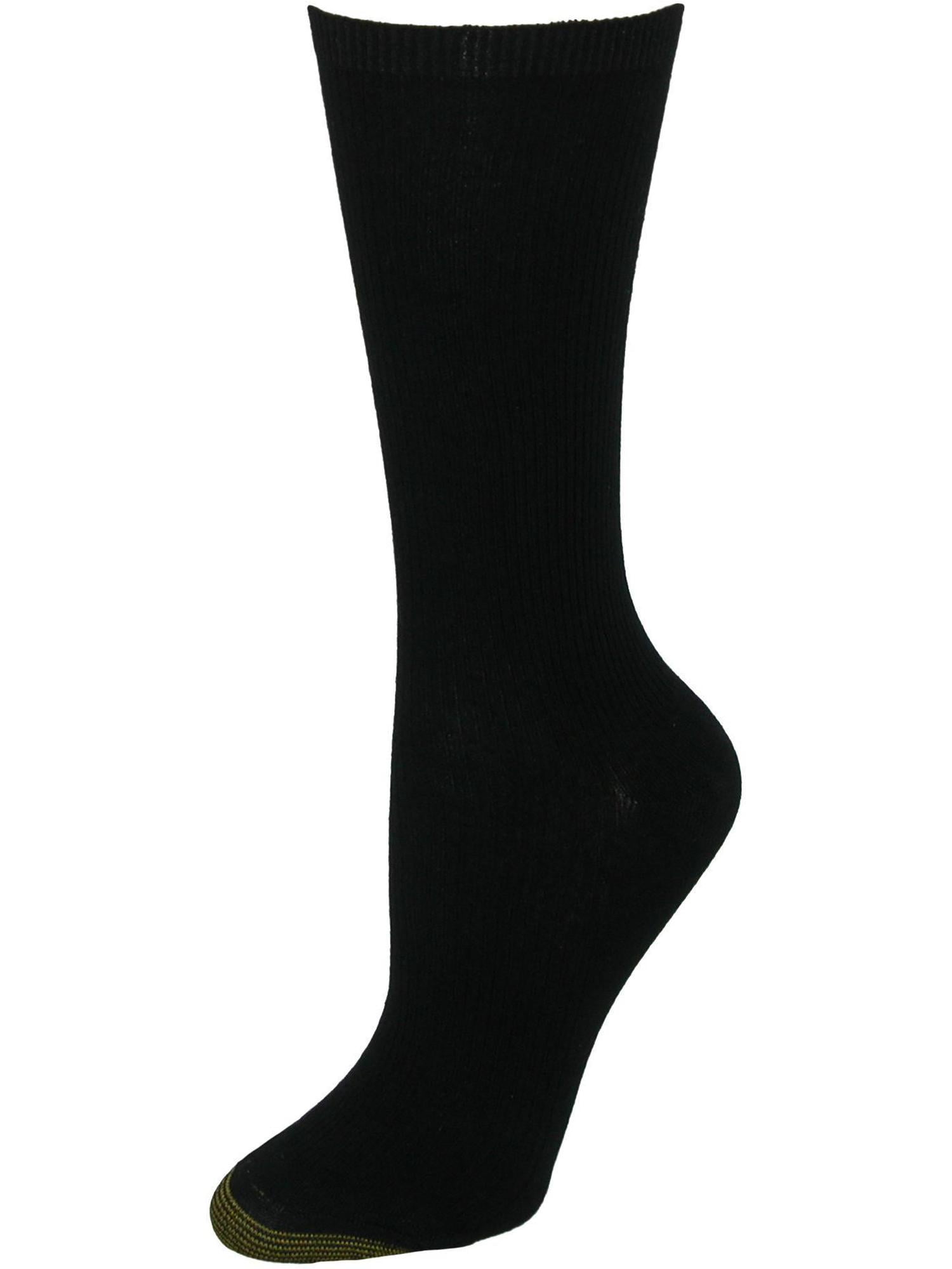 Gold Toe Non Binding Ribbed Crew Socks (3 Pair Pack) (Women) - Walmart.com