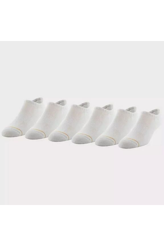 Gold Toe WHITE Men's Modern Essential Sneaker Socks 6pk, US 6-12.5