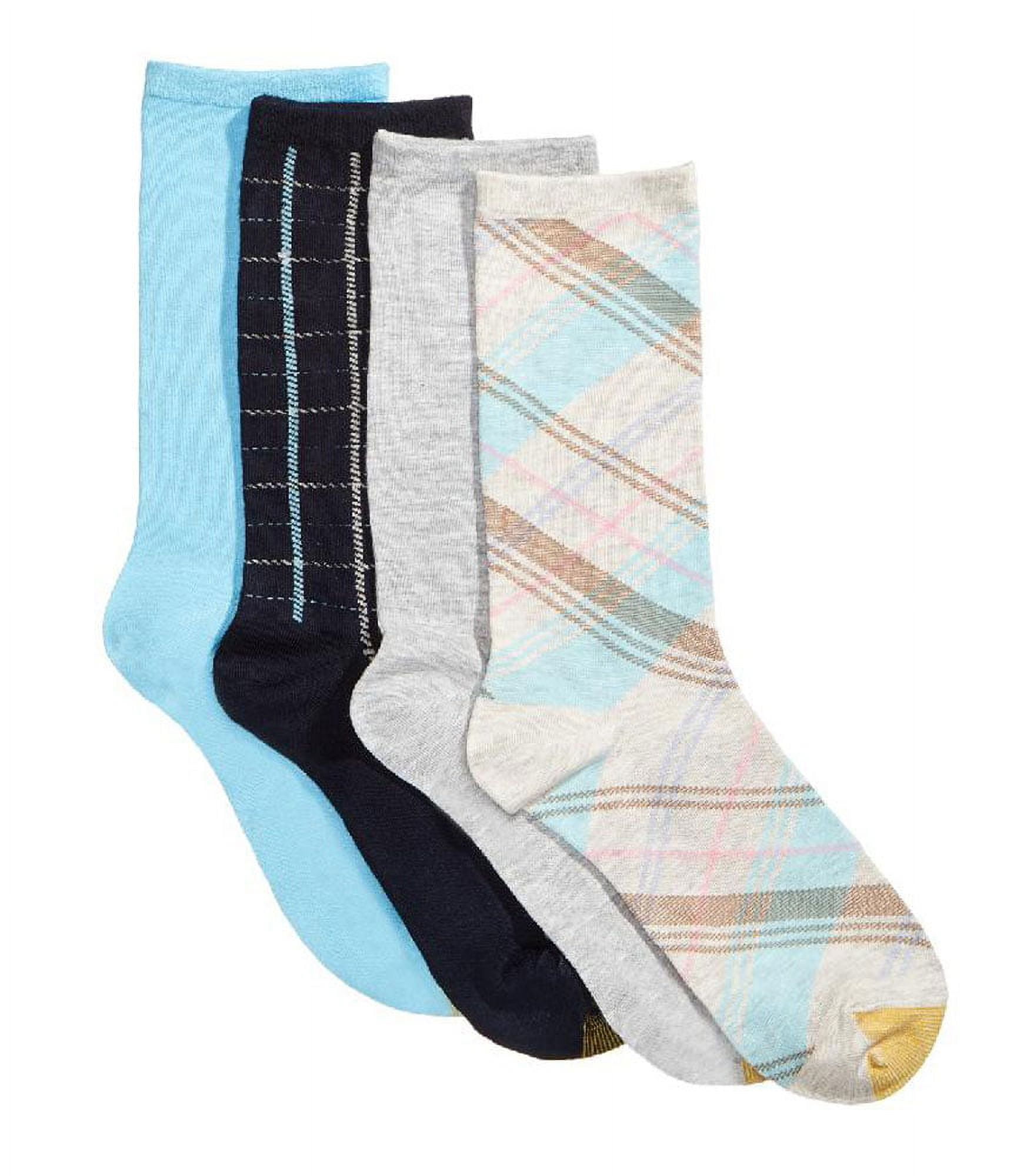 Gold Toe Women 4Pack Casuals Crew Socks 5931F Madras/Windowpane Plaid
