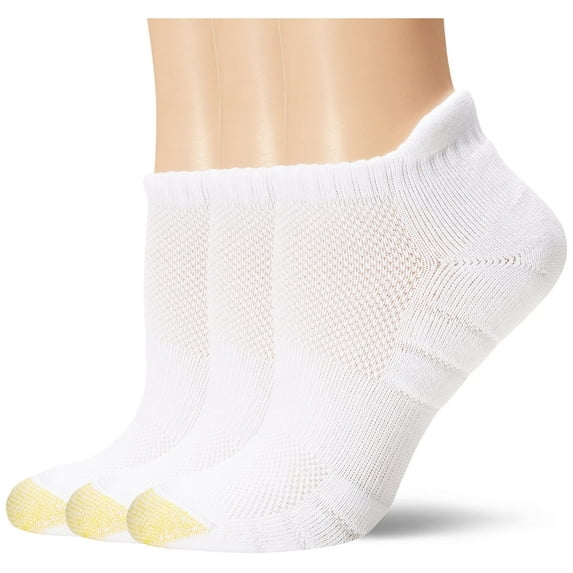 Gold Toe Women's Aquafx Zone Liner Socks with Tab, 3-Pairs, White, Medium