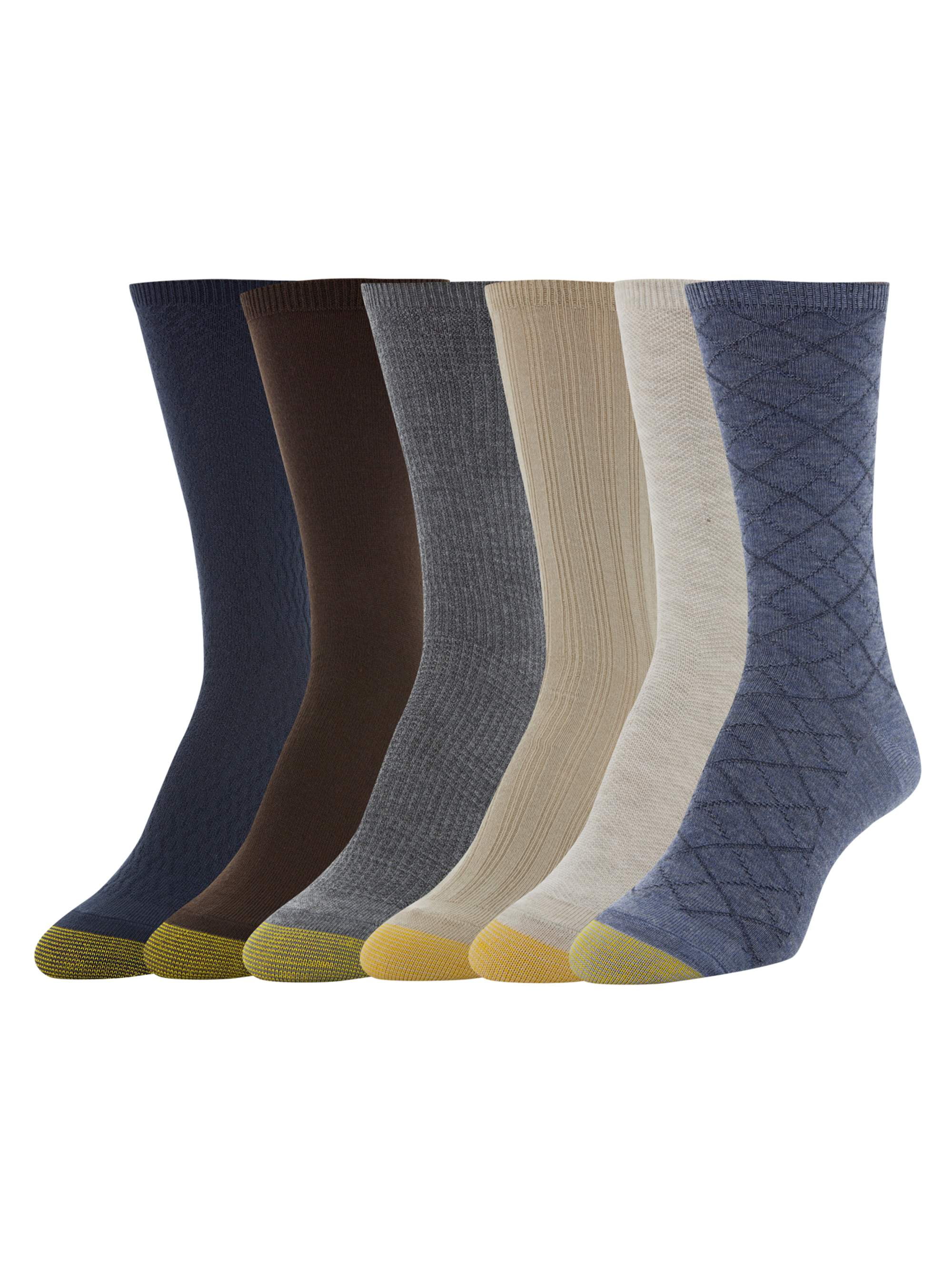 Gold Toe Women's Casual Texture Crew Socks, 6 Pairs