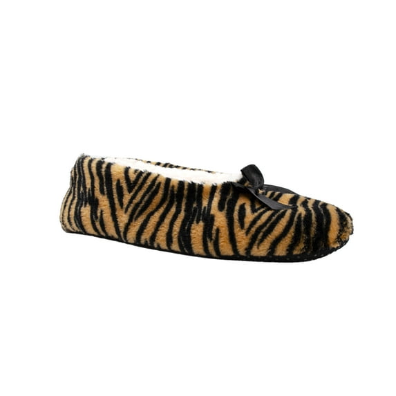Gold Toe Women's Cozy Animal Print Slipper Socks with Sherpa Lining Slip On Comfy House Shoes