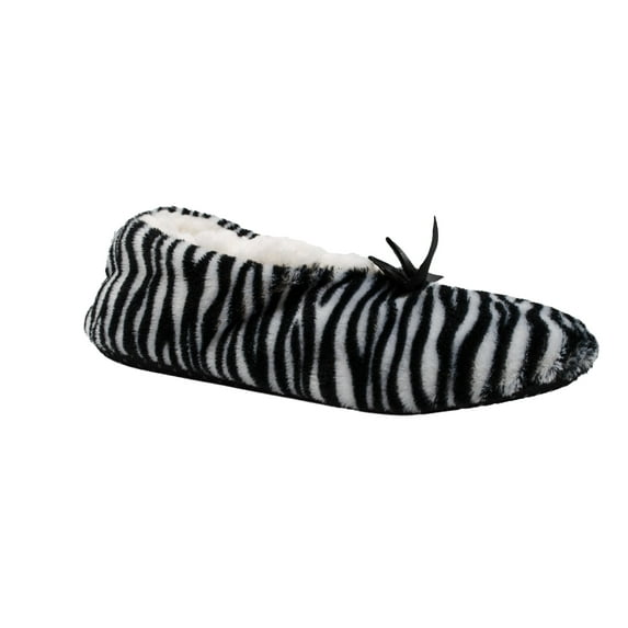 Gold Toe Women's Cozy Animal Print Slipper Socks with Sherpa Lining Slip On Comfy House Shoes