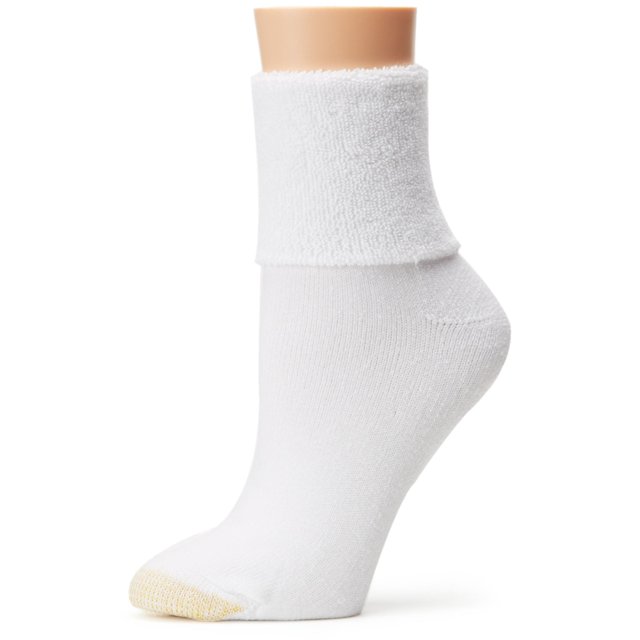 Gold Toe Women's Ultratec Terry Cuff Socks, 3Pairs, White, Medium