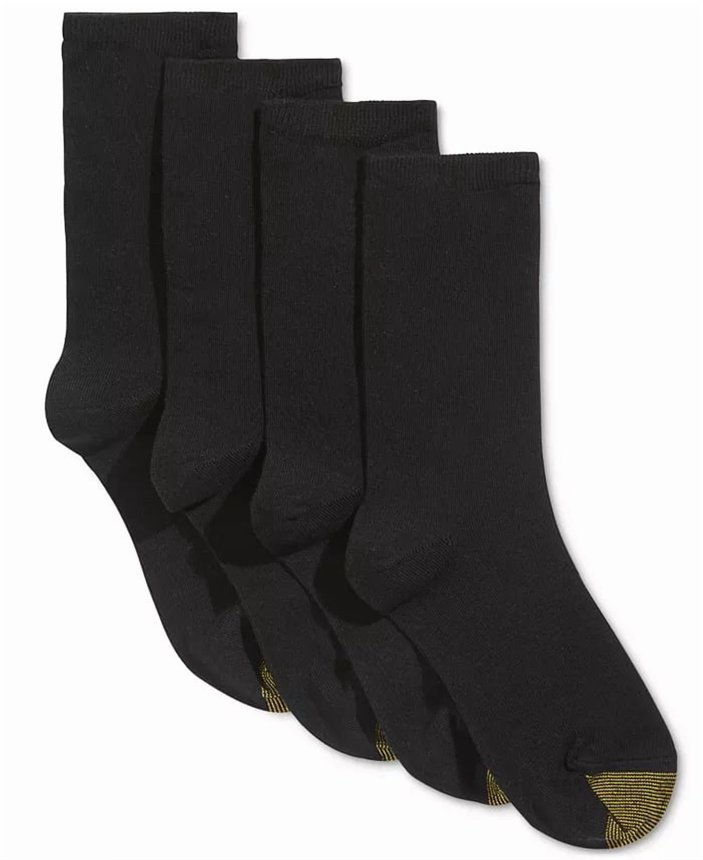 Gold Toe Womens 4 Pack Flat Knit Solid Socks