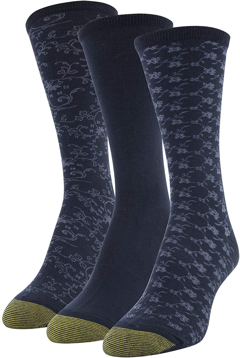 Gold Toe womens Floral Scrolls Dress Crew Socks, 3 Pairs - Walmart.com