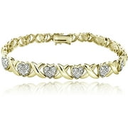 DESIGNS BY FMC Gold Tone 1/2 Ct Diamond x & Heart Bracelet, Women