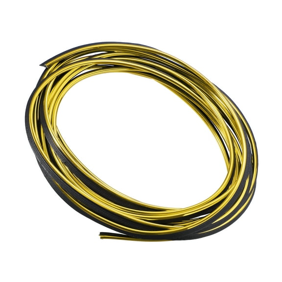 Gold Tone 16.4ft /5M Car Interior Trim Strip Rubber U Shape Door Guard Line Door Edge Seal Gap Fillers Protector