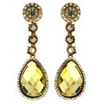 thumbnail image 1 of Gold-Tone Angel Tear Shaped Drop Dangle Earrings With Sparkling Faceted Rhinestone Accents QE45, 1 of 1