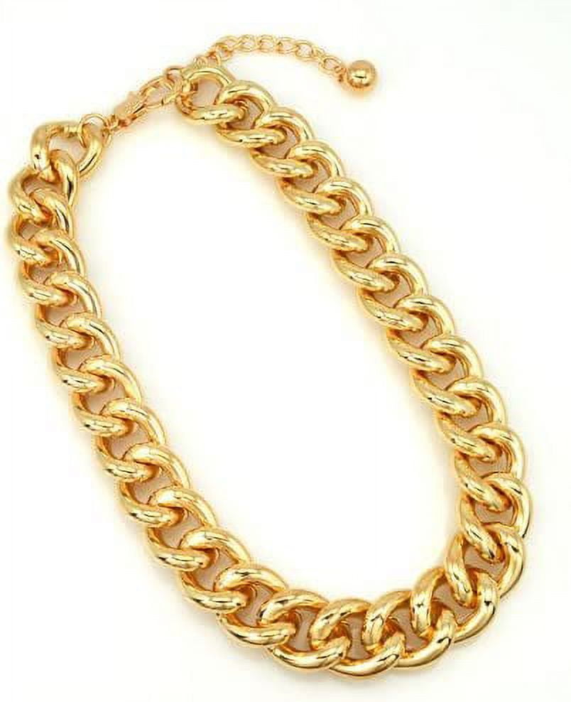Gold Tone Chain Cuban Link Celebrity Inspired Rihanna Jennifer