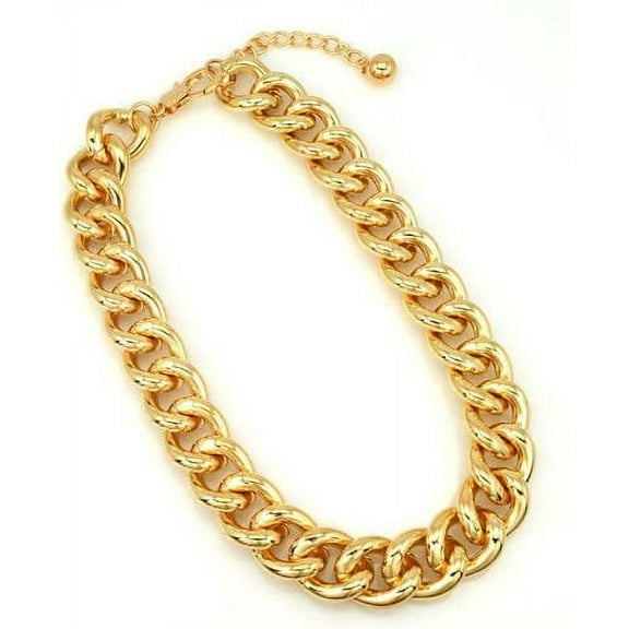 Gold Tone Chain Cuban Link Celebrity Inspired Rihanna, Jennifer Lopez, Kim Kardashian