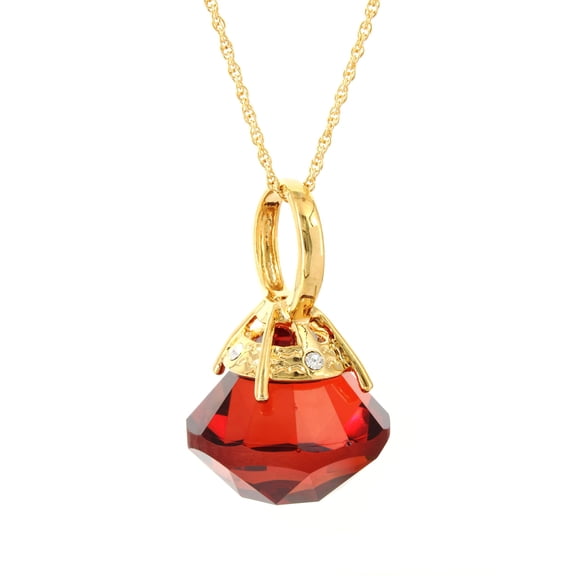 Gold Tone Chain Power Ring - Red - NE-ACQN4759H