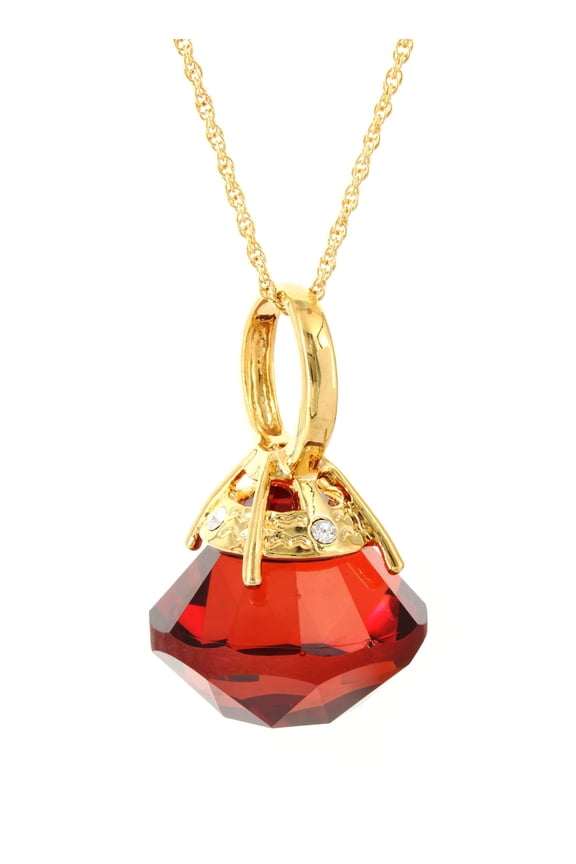 Gold Tone Chain Power Ring - Red - NE-ACQN4759H