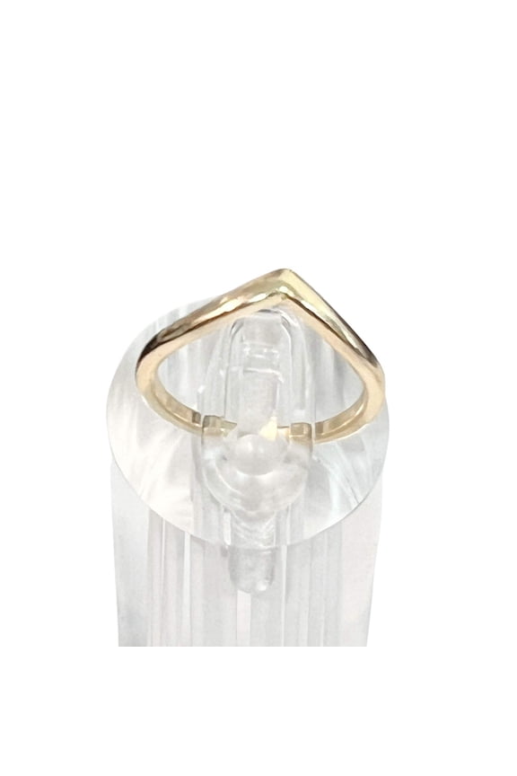 Gold-Tone Chevron V-Shape Ring US Size 7 Jewelry
