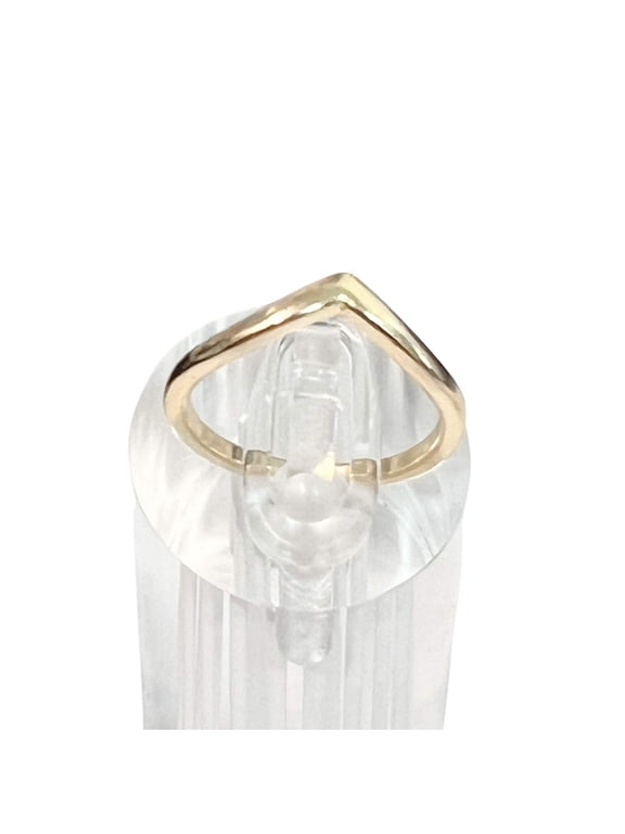 Gold-Tone Chevron V-Shape Ring US Size 7 Jewelry