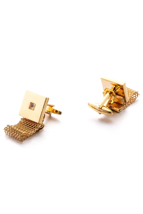 Gold Tone Cufflinks for Men with Chain Shirt cuff links Wedding Business Birthday Christmas Gifts for Men