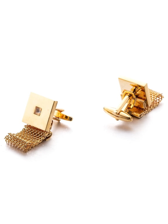 Gold Tone Cufflinks for Men with Chain Shirt cuff links Wedding Business Birthday Christmas Gifts for Men