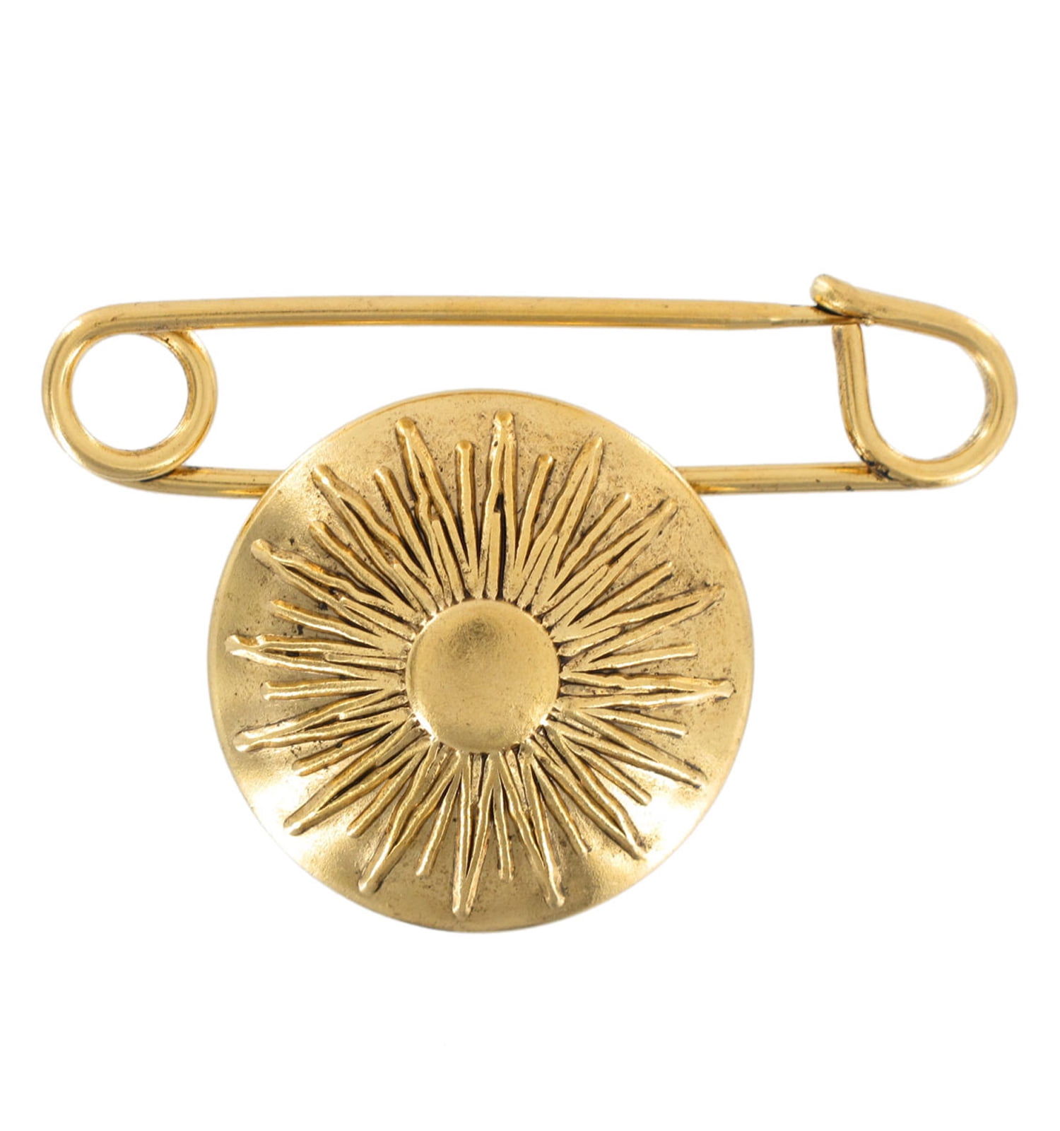 Gold Tone Daisy Flower Button Charm Safety Style Collar Pin Mens Adult Male