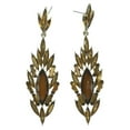 thumbnail image 1 of Gold-Tone Dangle Earrings Ornate Amber & Cat's-Eye Faceted Accents, 1 of 1