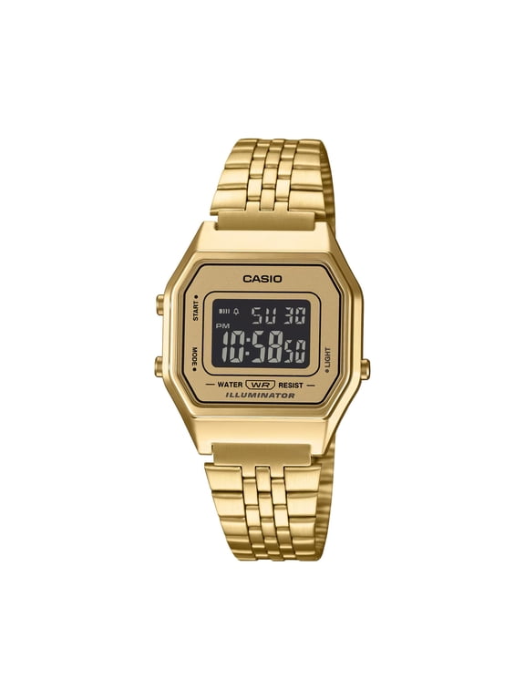 Gold- Tone Digital Retro Ladies' Watch, LA680WGA-9B