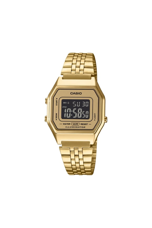 Gold- Tone Digital Retro Ladies' Watch, LA680WGA-9B