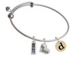 thumbnail image 1 of Gold Tone Disc 1/2'' Initial - d - Big Sister Heart Expandable Bangle Bracelet, 1 of 1