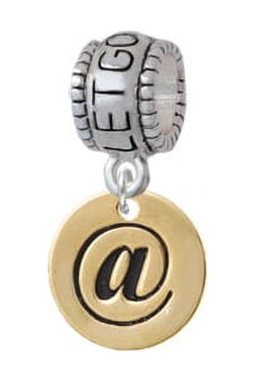 Gold Tone Disc 1/2'' - Symbol - At Sign - @ - Let Go Let God Charm Bead