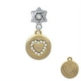 thumbnail image 1 of Gold Tone Disc with Crystal Heart - Star of David with Clear Crystal Charm Bead, 1 of 1
