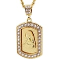 thumbnail image 1 of Gold Tone Dog Tag Style Virgin Mary Pendant with 24" Rope Chain, 1 of 1