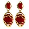 thumbnail image 1 of Gold-Tone Drop Dangle Earrings With Red Colored Faceted Accents TME354A, 1 of 1