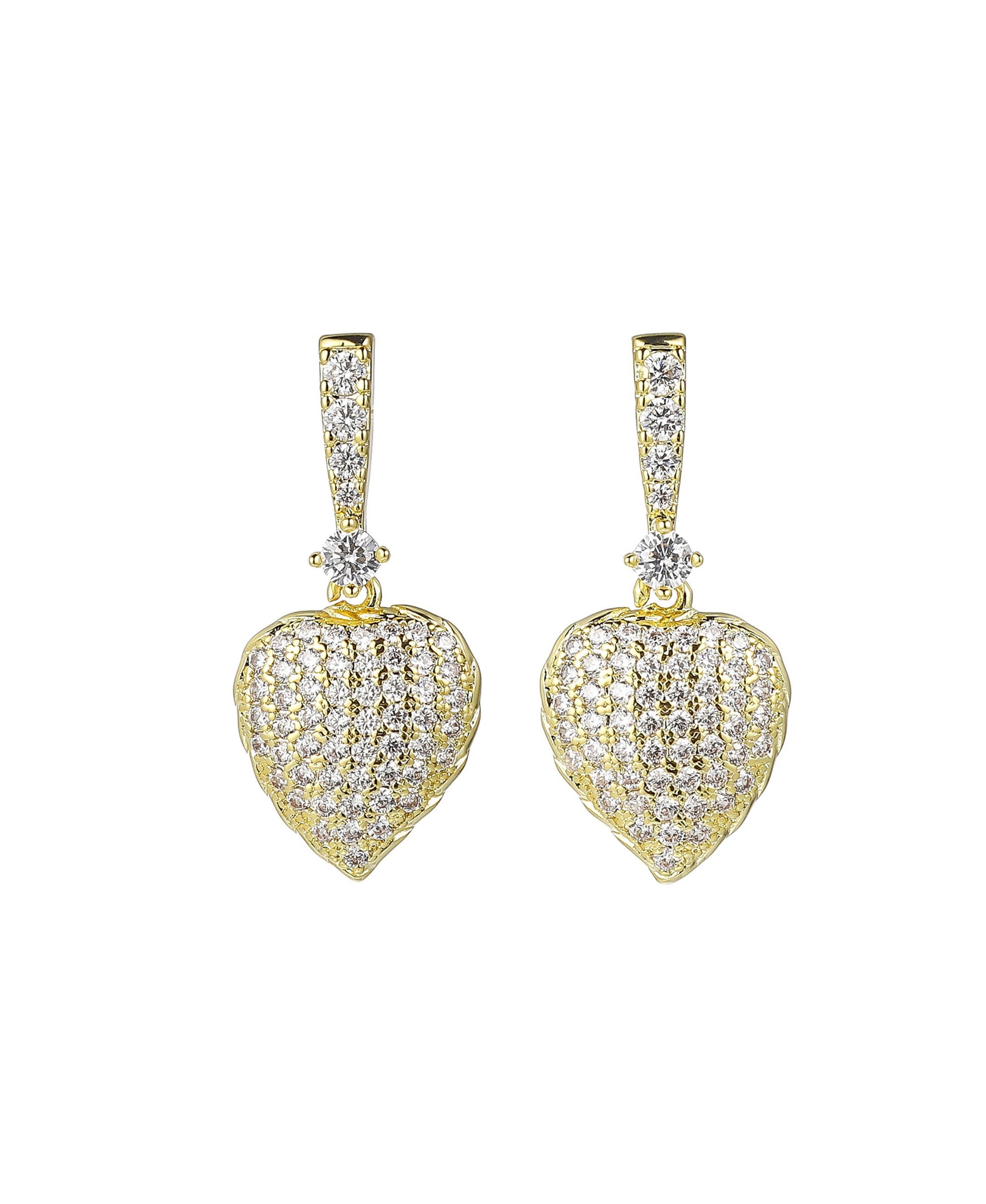 Gold-Tone Heart Drop Earrings - Walmart.com