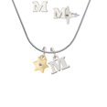 thumbnail image 1 of Gold Tone Hexagram Star - M Initial Charm Necklace and Stud Earrings Jewelry Set, 1 of 1