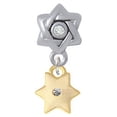 thumbnail image 1 of Gold Tone Hexagram Star - Star of David with Clear Crystal Charm Bead, 1 of 1