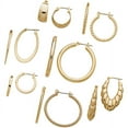 thumbnail image 1 of Gold-Tone Hoop Earrings, 7 Pairs, 1 of 9