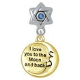 thumbnail image 1 of Gold Tone I Love You to the Moon and Back - Star of David with Blue Crystal Charm Bead, 1 of 1