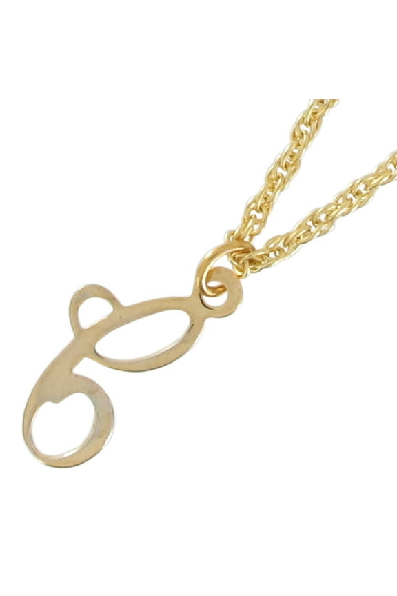 Gold Tone Letter Initial Script "C" Pendant Necklace 20" Chain Ladies Adult Female Women