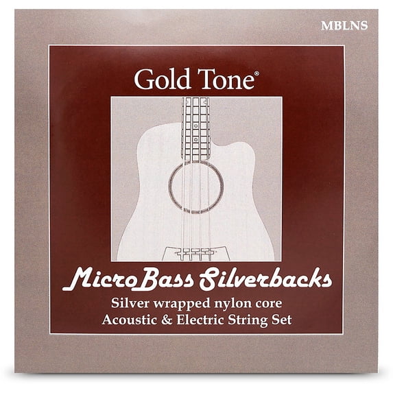Gold Tone MBLNS MicroBass LaBella 'Silverback' Silver-Wrapped Nylon Strings