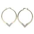 thumbnail image 1 of Gold-Tone Metal Hoop-Earrings With Crystal Accents #LQE4485, 1 of 2