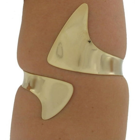 Gold Tone Metal Mod Geometric Upper Arm Bracelet Ladies Adult Female Women