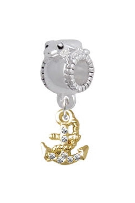 Gold Tone Mini Crystal Anchor - Frog Charm Bead