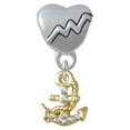 thumbnail image 1 of Gold Tone Mini Crystal Anchor - Heartbeat Charm Bead, 1 of 1