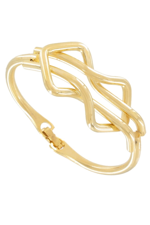 Gold Tone Modernist Interlocking Design Bracelet