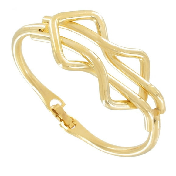Gold Tone Modernist Interlocking Design Bracelet