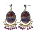 thumbnail image 1 of Gold-Tone & Multi Colored Metal Drop-Dangle-Earrings With Bead Accents #LQE2220, 1 of 2