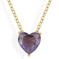 thumbnail image 1 of Gold Tone Necklace with Heart-Shaped Crystal Pendant - February, 1 of 6