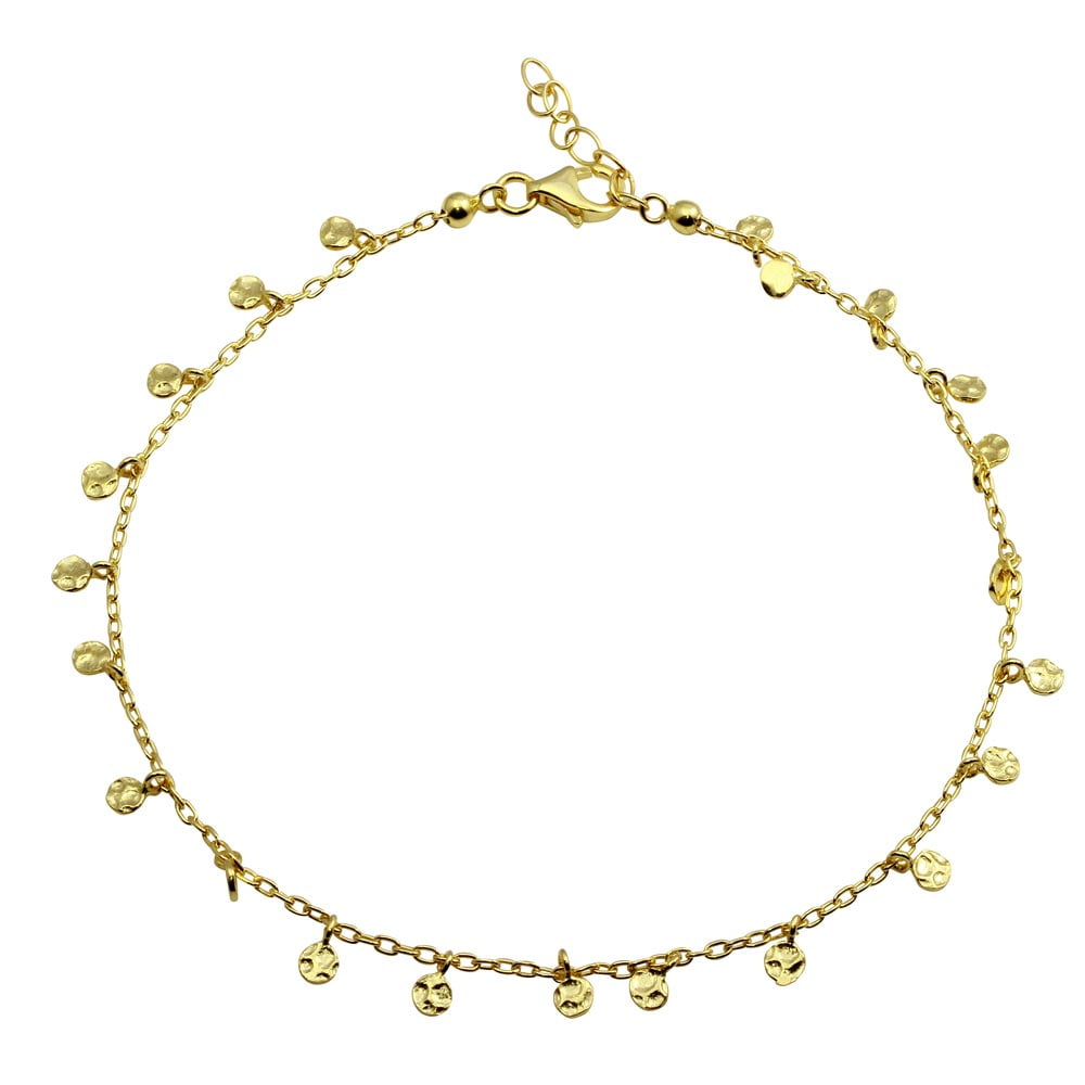 Gold-Tone Plated Sterling Silver Confetti Anklet